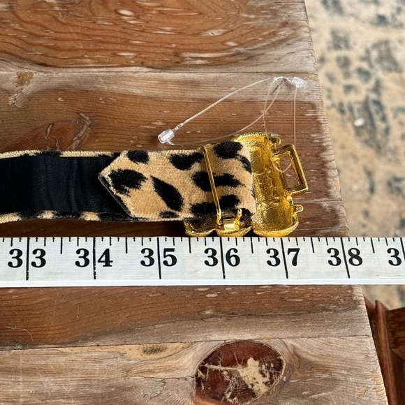 Vintage belt leopard belt cheetah belt Gay Boyer adjustable jeweled belt main image 15